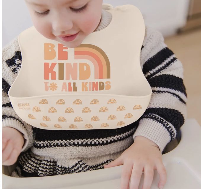 Silicone Bib: Be Kind Rainbows