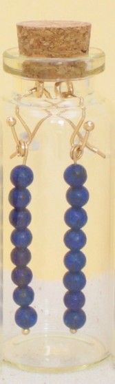 Bottled Treasures Stone Bead Drop Earrings - Lapis