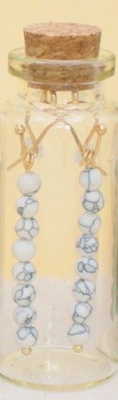 Bottled Treasures Stone Bead Drop Earrings - White Howlite