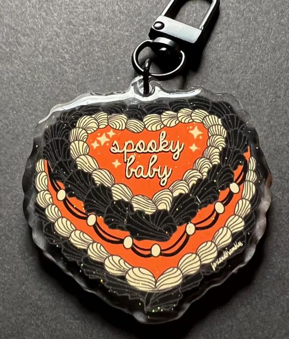 Spooky Baby Vintage Heart Keychain