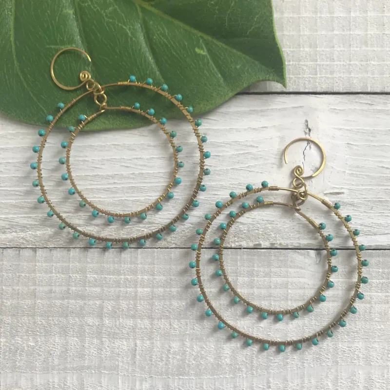 Brass Double HoopEarrings