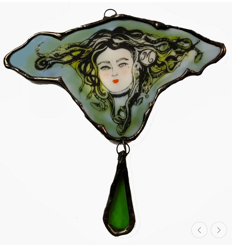 Medusa Ornament Greek Glass Artb