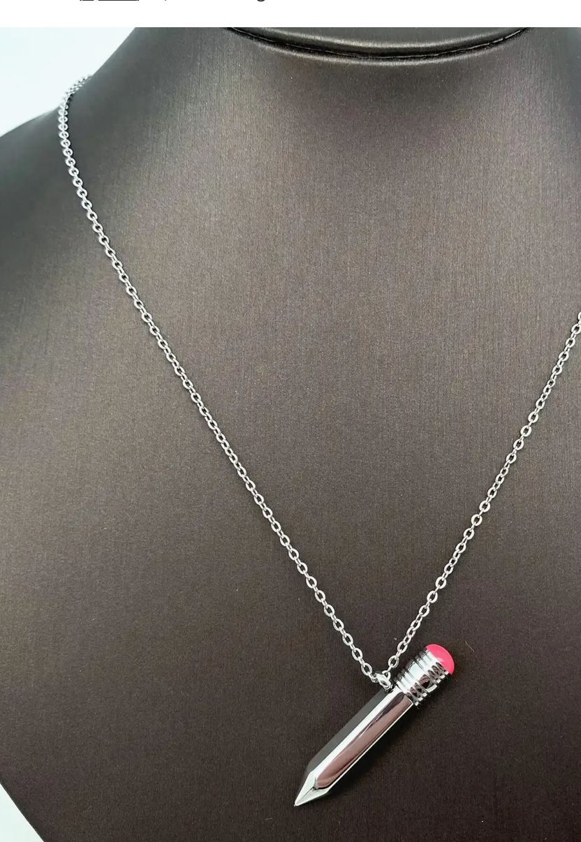 Openable Pencil Stainless Steel pendant necklace