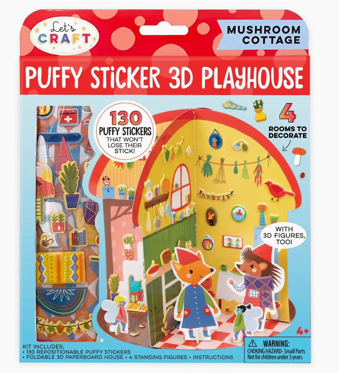 Puffy Sticker 3D Playhouse Mushroom Cottage