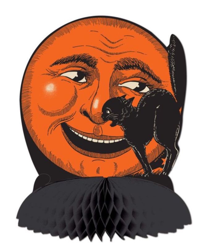 Halloween Cat and Moon Centerpiece 