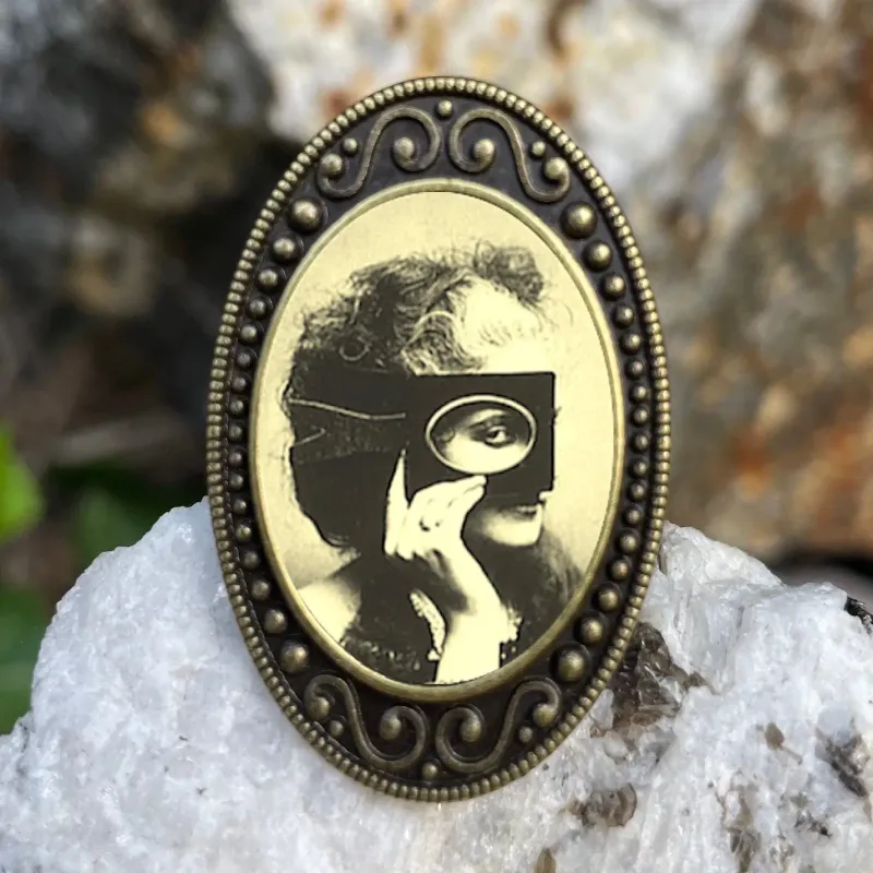 Countess Castiglione Masked Aristocrat Antiqued Bronze Adjustable Ring
