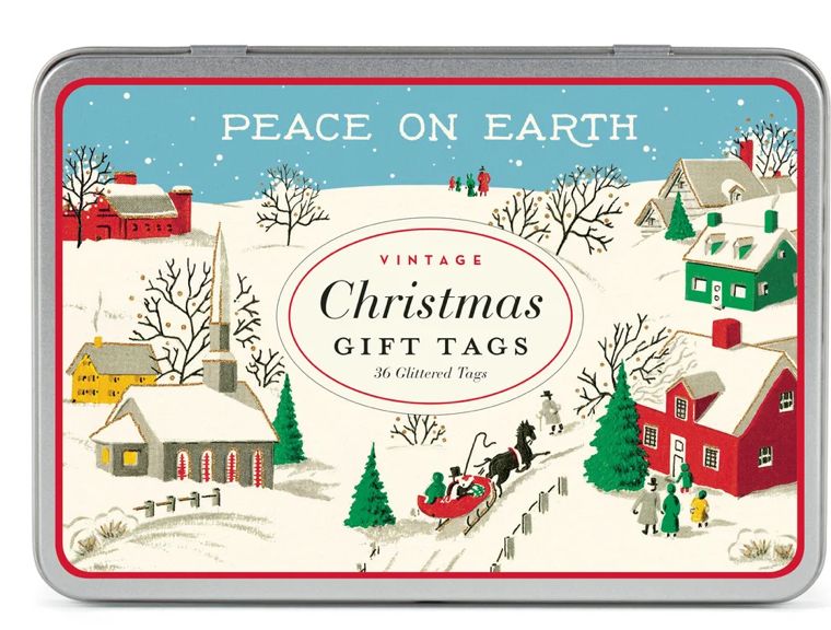 Peace On Earth Glitter Gift Tags