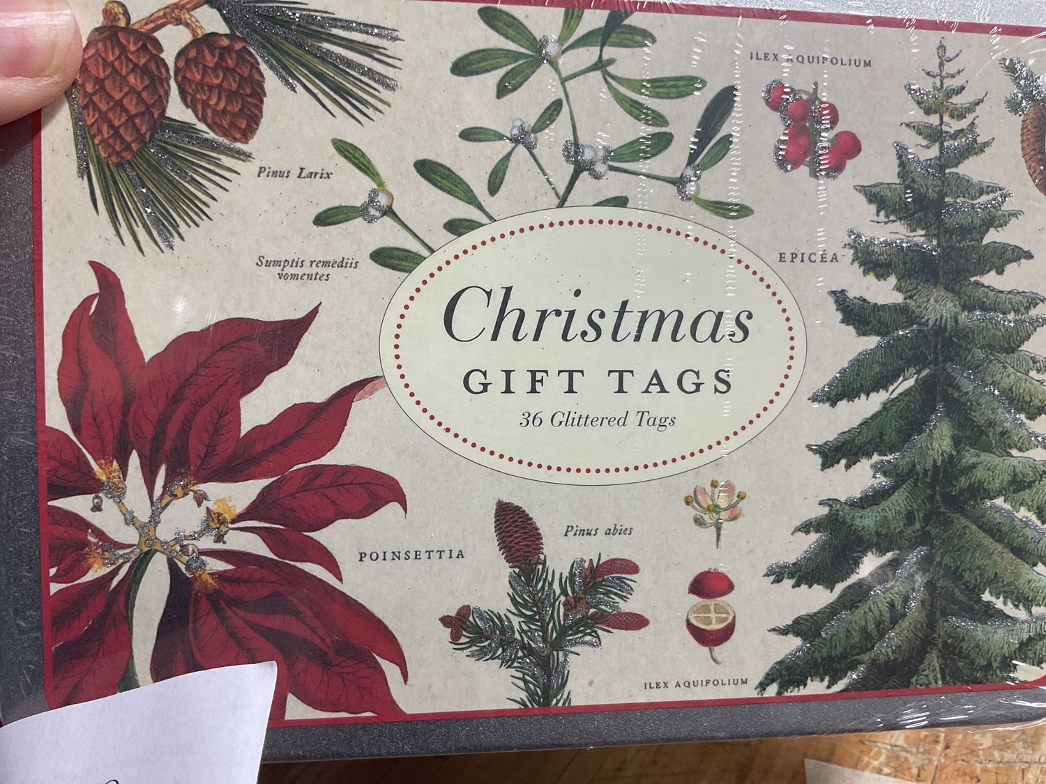 Christmas Botanica Glitter Gift Tags