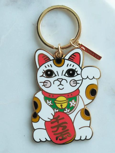 Maneki Neko Enamel Keychain