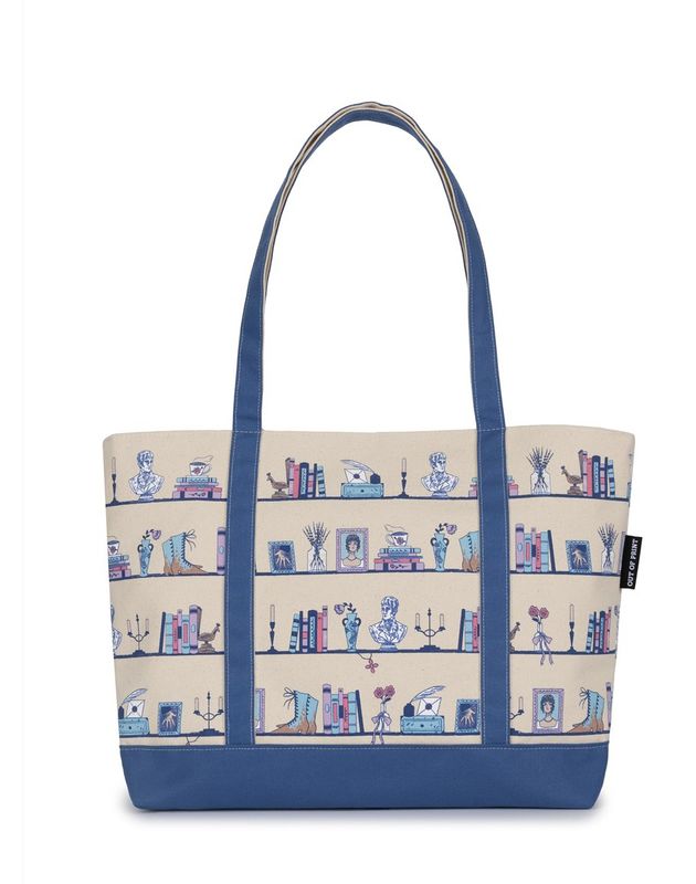 Pride &amp; Predjudice Bookshelf Zippered Tote