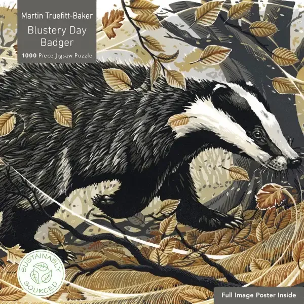 Blustery Day Badger 1000 Piece Puzzle