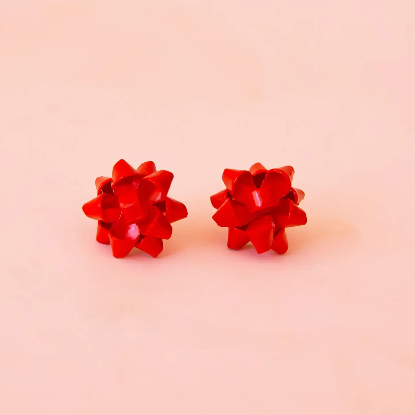 Holiday Red Bow Earrings - Single