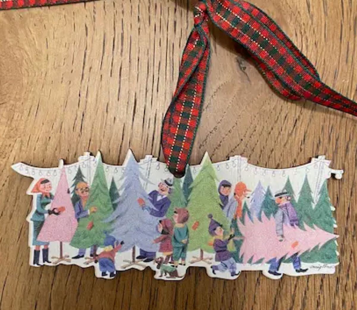 Vintage Christmas Tree Farm Wooden Ornament