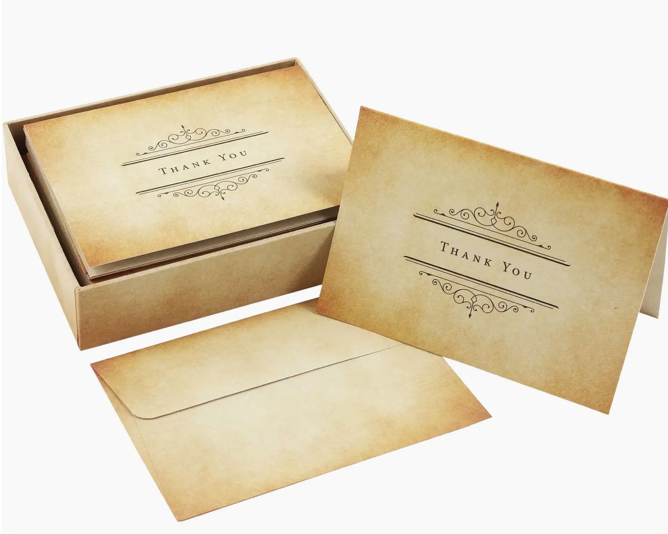 Vintage Parchment Thank You Cards