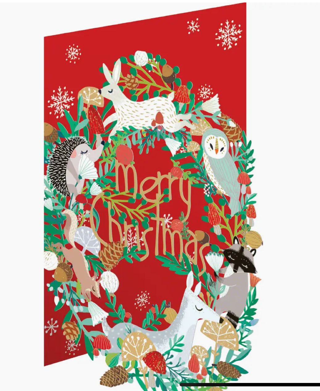 Animal Wreath Lasercut Christmas Cards