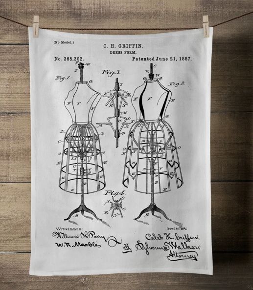 C.H. Griffin Dress Form Screen Printed Tea Towl