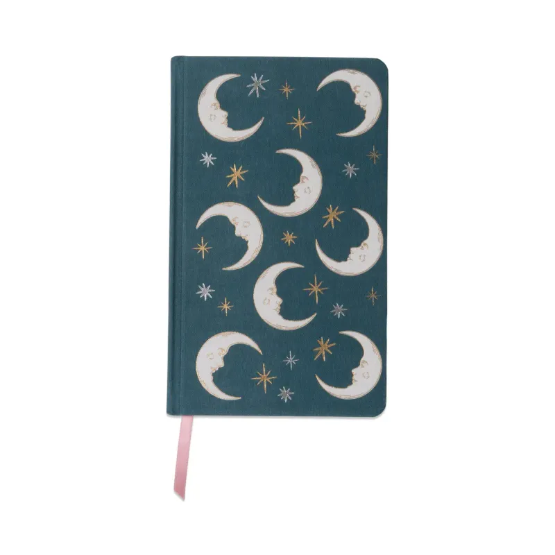 Cloth Covered Journal Teal Moon