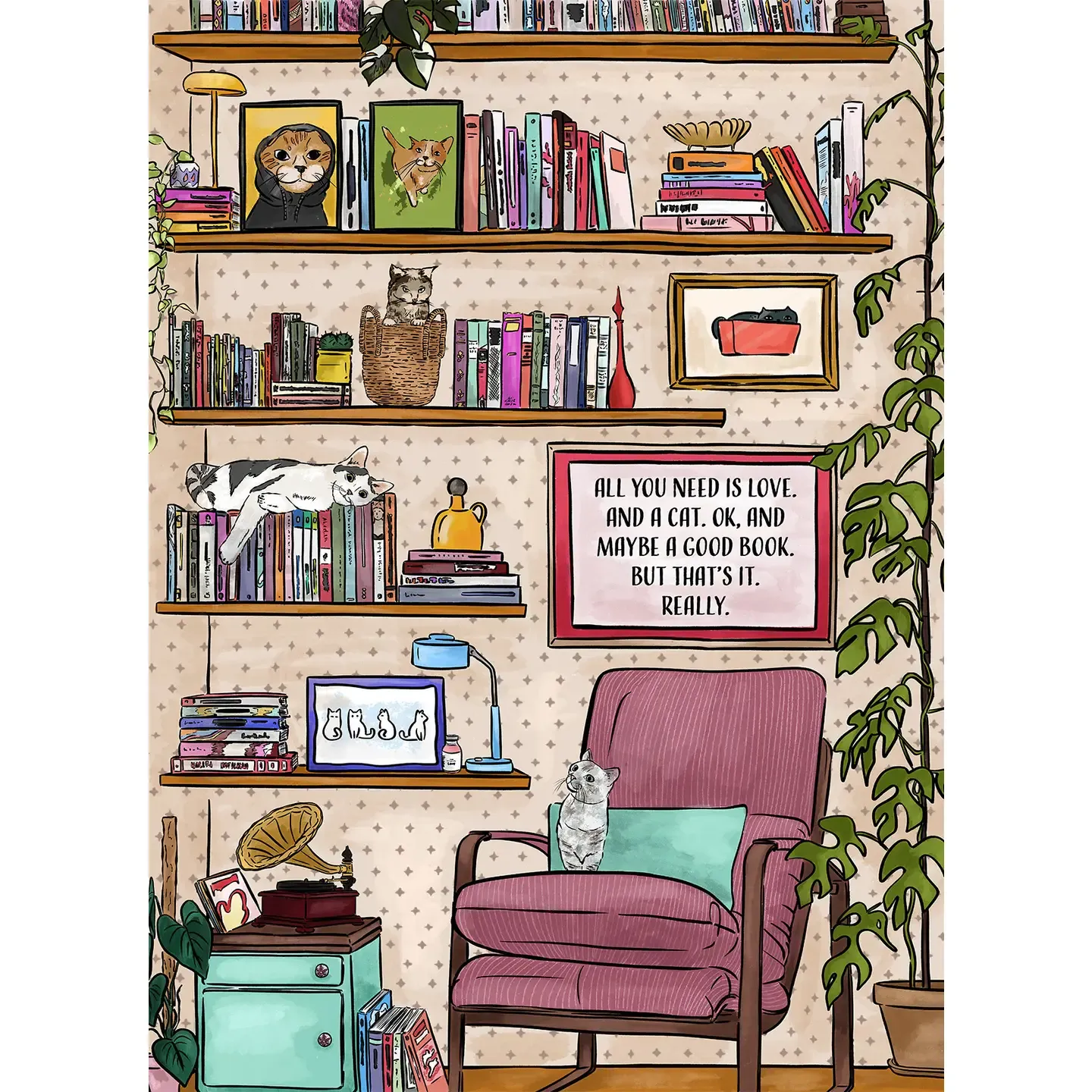 All You Need Is Love And A Cat And A Book Puzzle