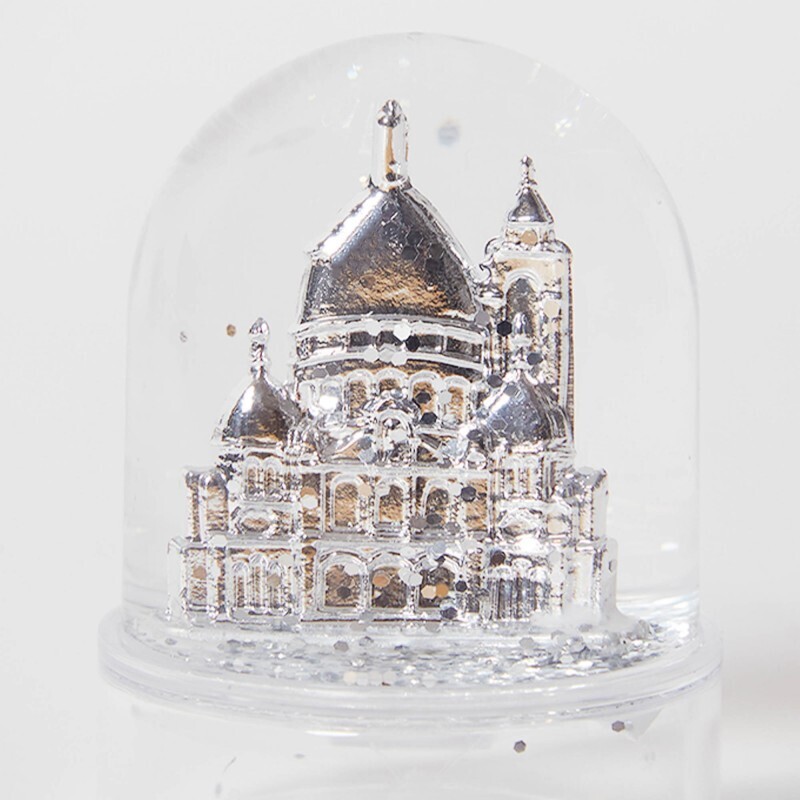 Mini Sacre-Coeur Snow Globe in Silver