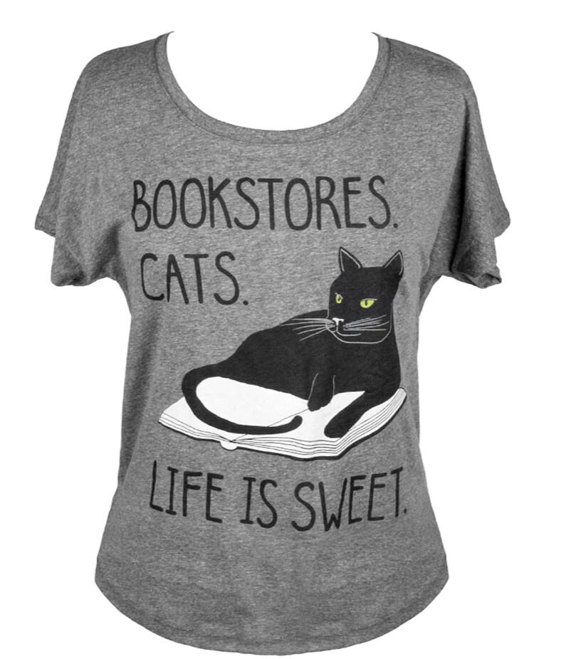 Bookstore Cats Ladies T-Shirt