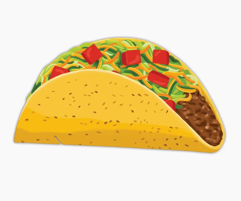 Taco Die-Cut Bookmark