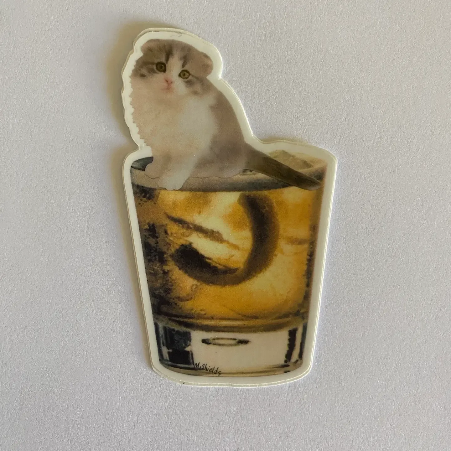 Kitten On Old Fashion Cocktail Sticker
