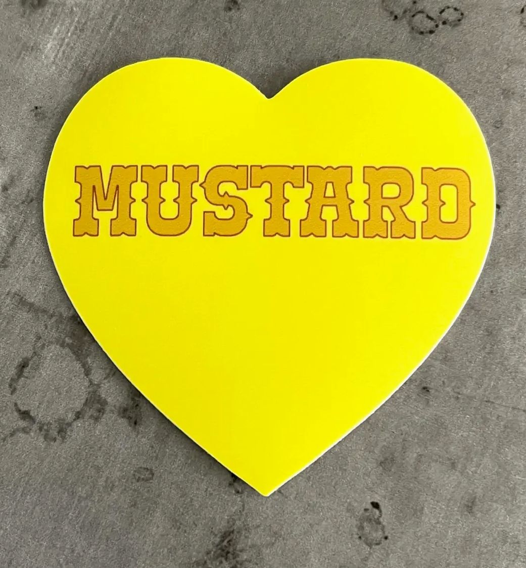 Mustard Heart Sticker