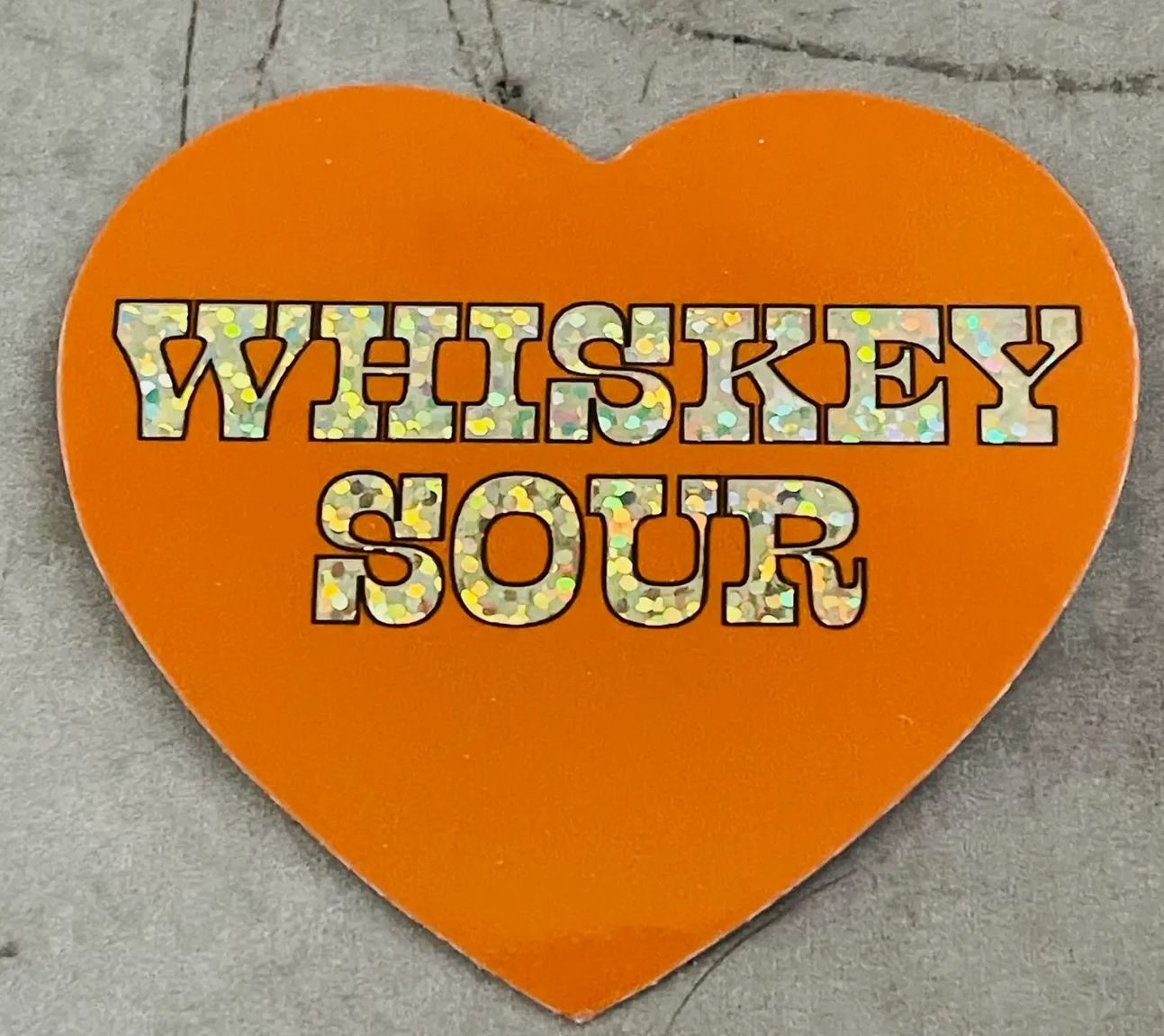 Whiskey Sour Sparkly Heart Sticker
