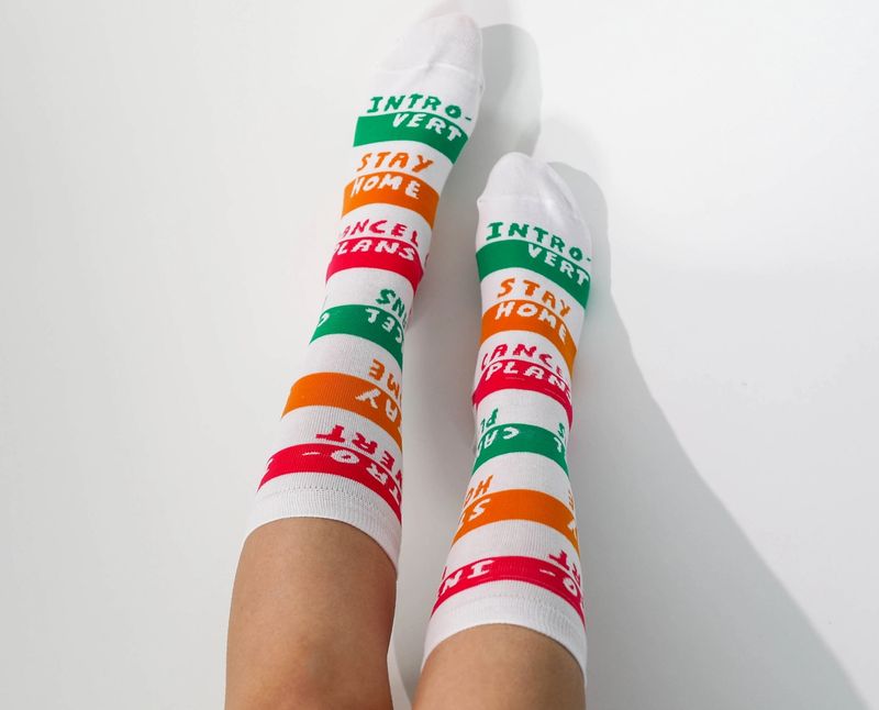 Introvert Socks Women Crew Socks 