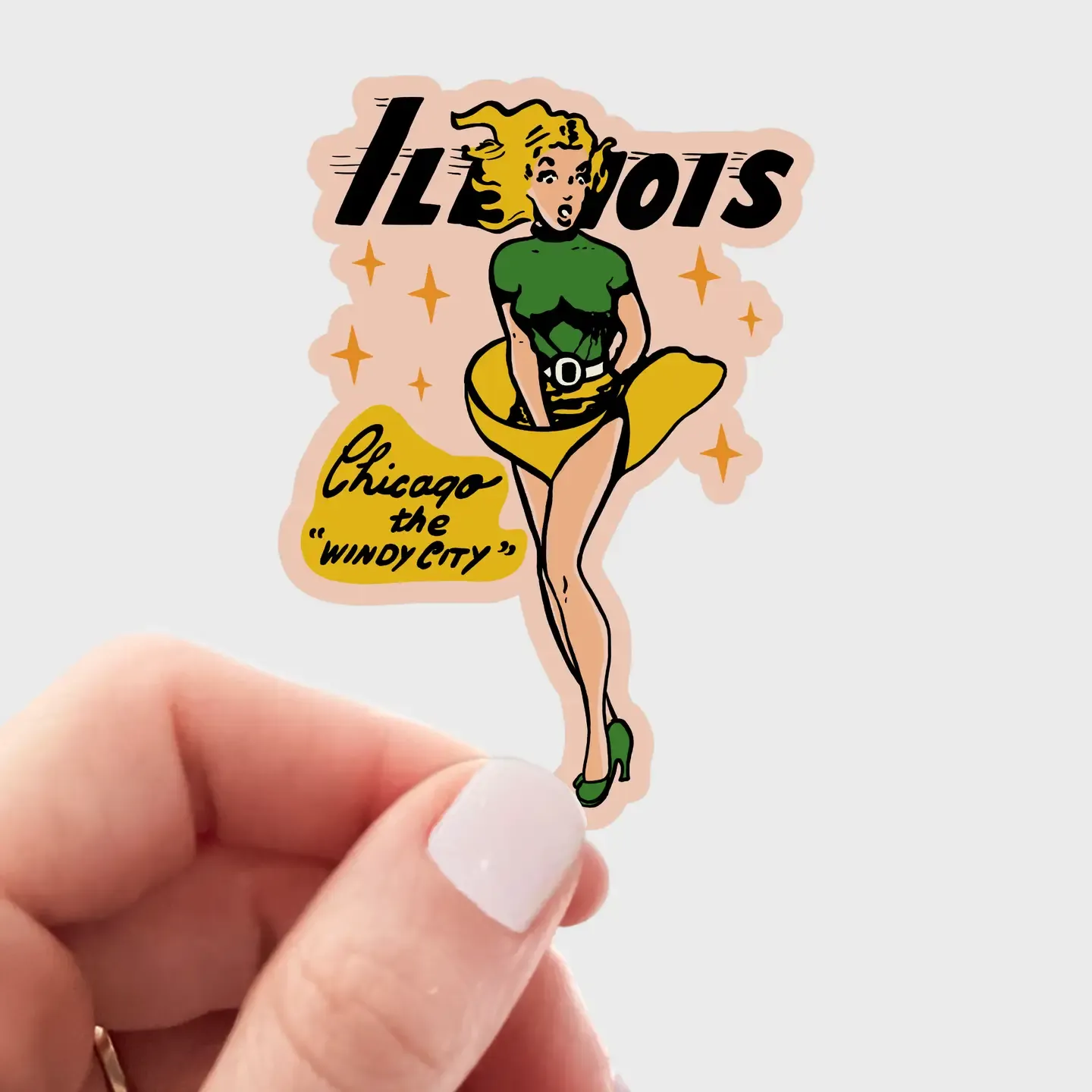 Illinois Chicago the Windy City Midwest Vintage Sticker 