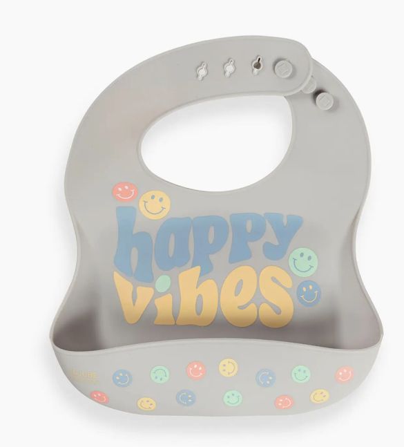Silicone Bib: Happy Baby Vibes