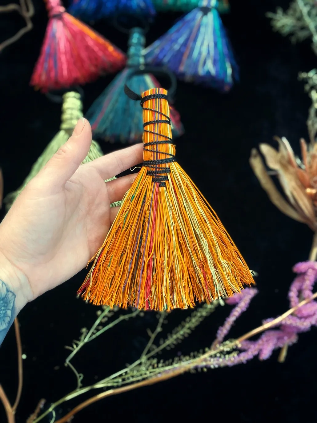 Hand-Dyed Altar Broom - Poppy