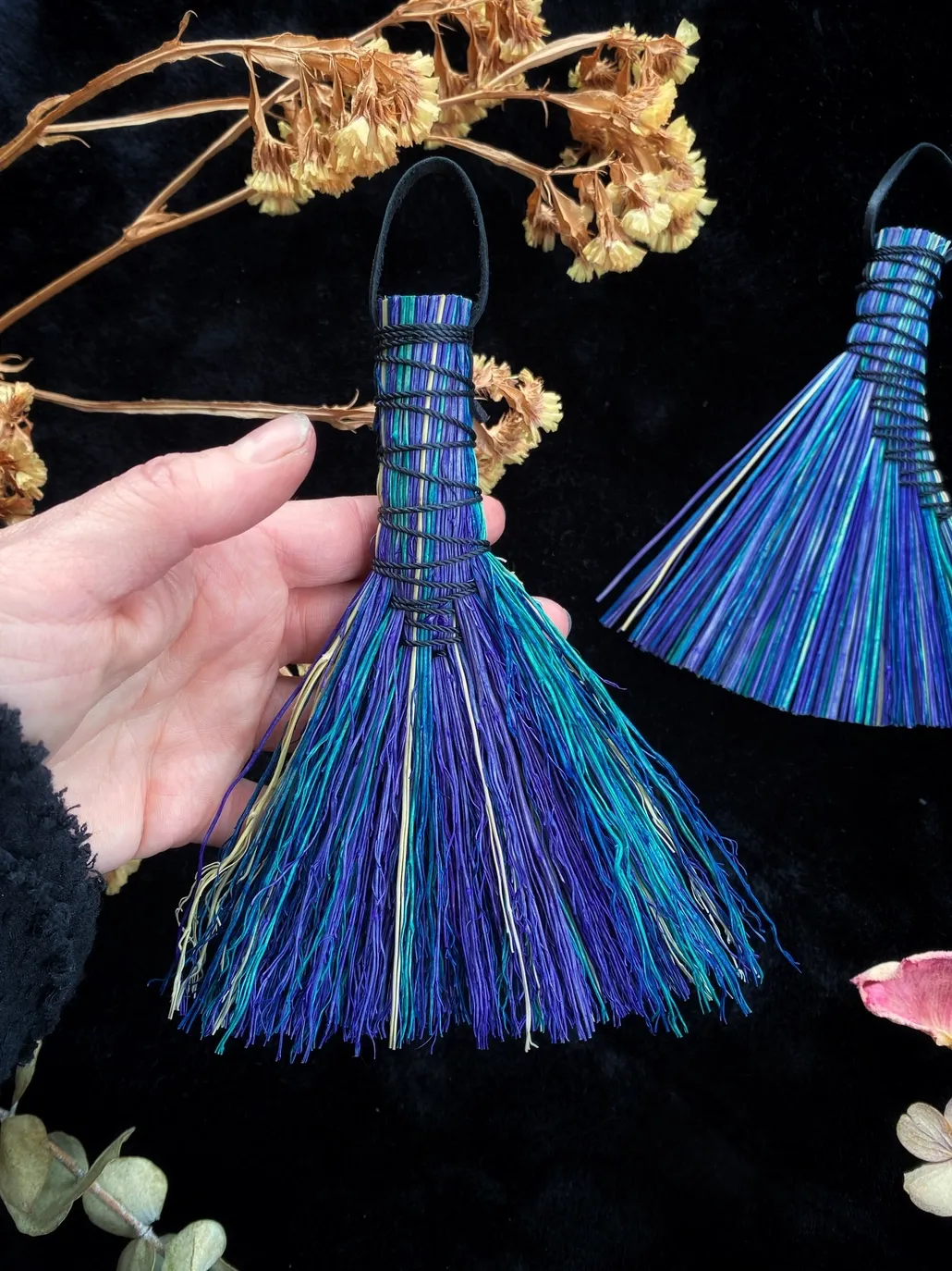 Hand-Dyed Altar Broom - Blue