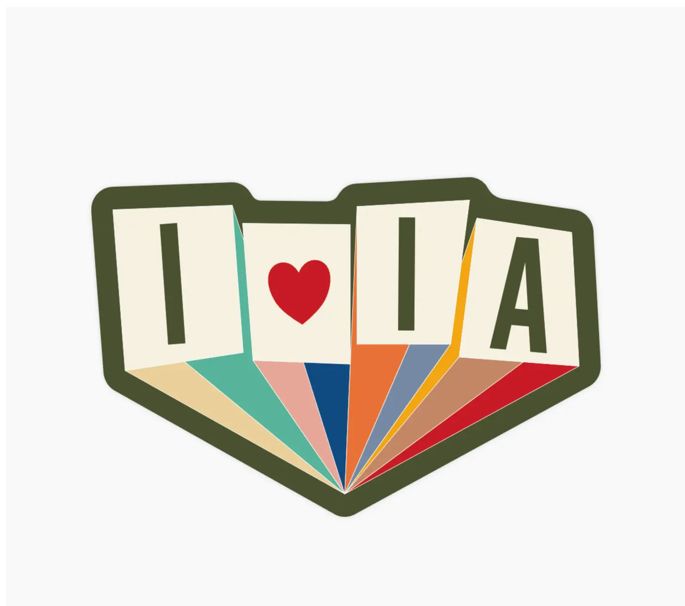 I Heart IA Sticker - White