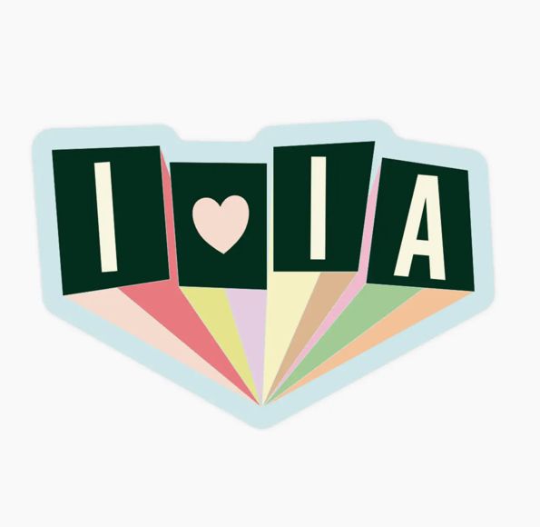 I Heart IA Sticker - Black