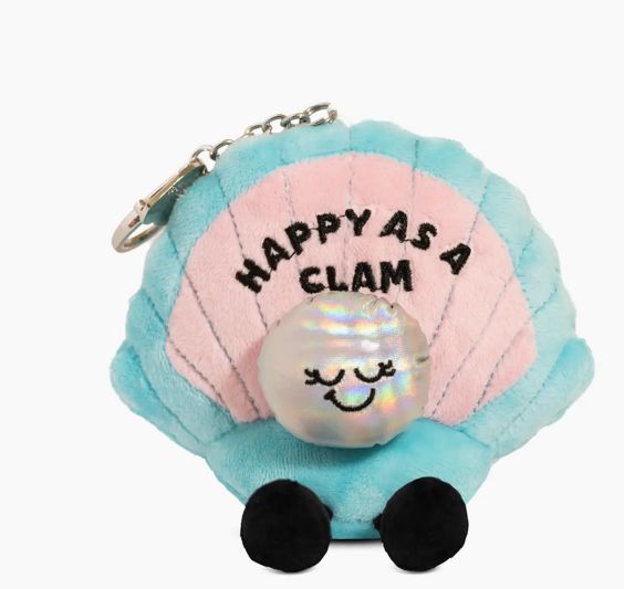 Happy as a Clam Bag Charm Plush