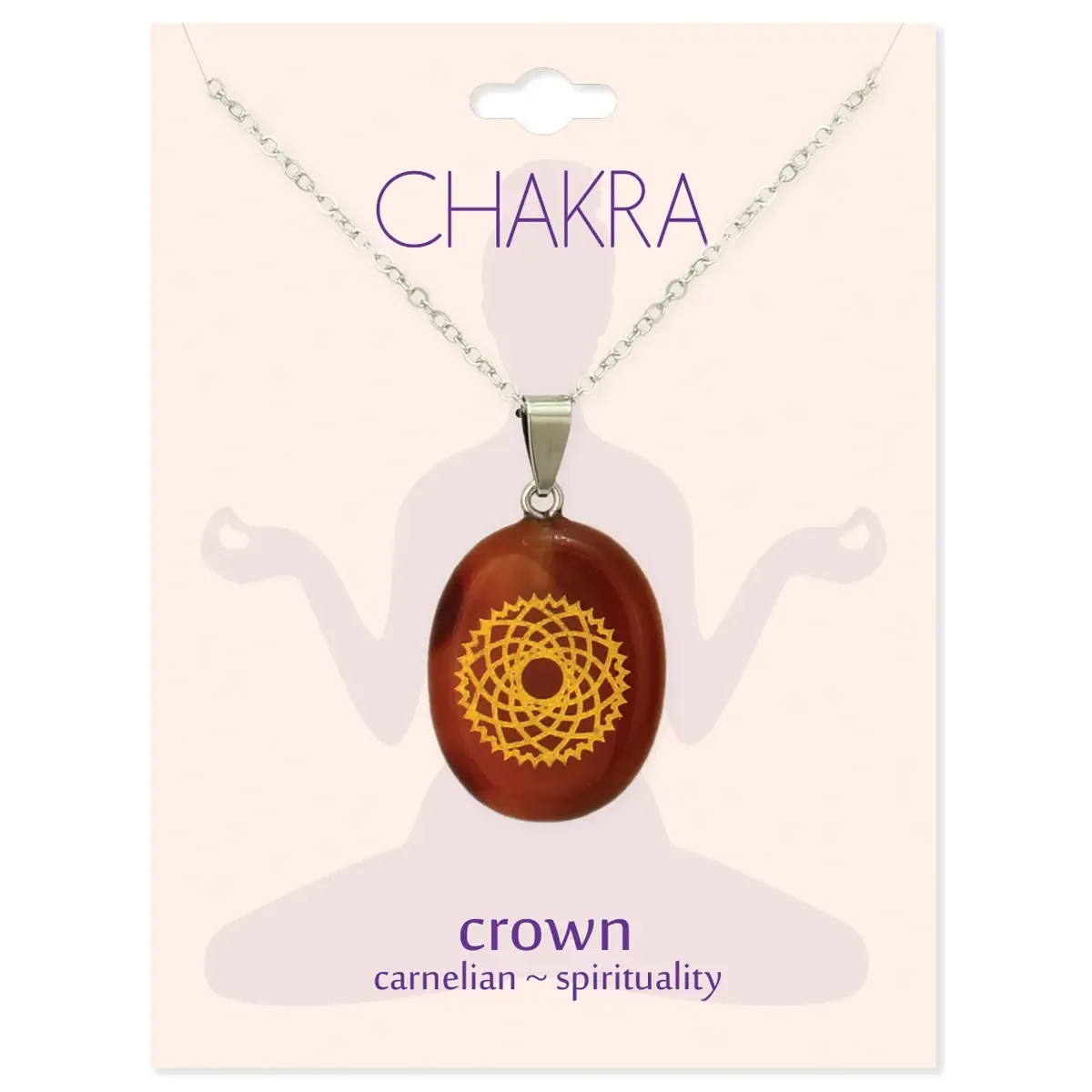 Crown Chakra Symbol Carnelian Necklace