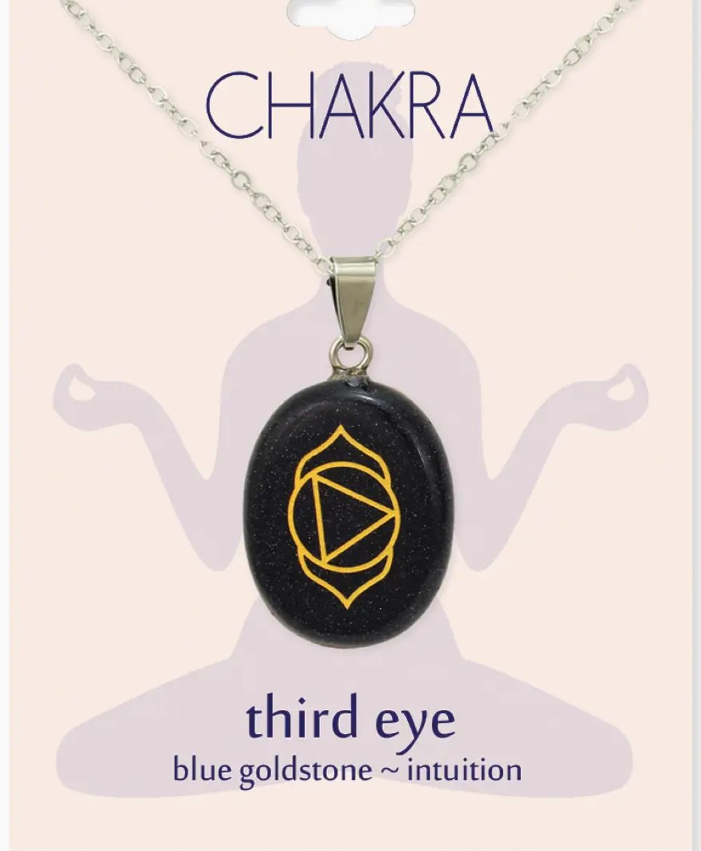 Eye Chakra Symbol Goldstone Necklace