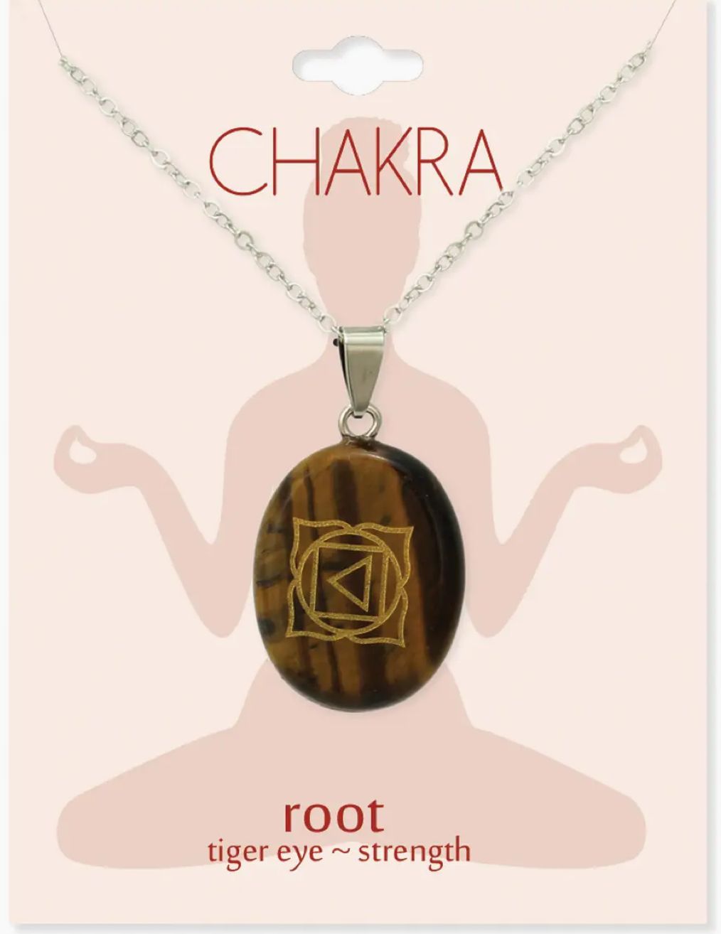 Root Chakra Symbol Tiger Eye Necklace