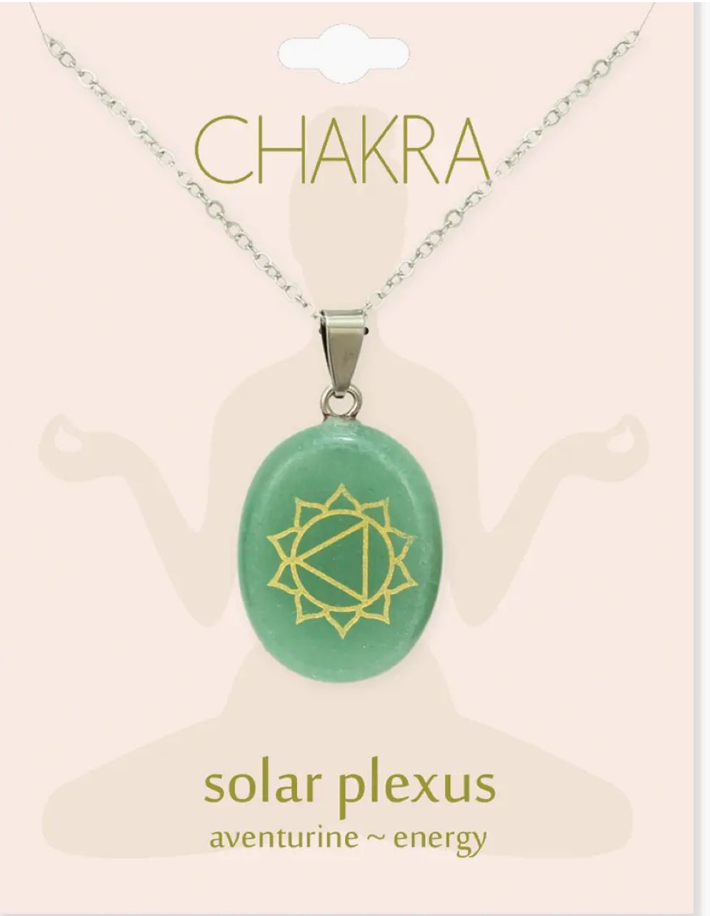 Solar Plexus Chakra Symbol Aventurine Necklace