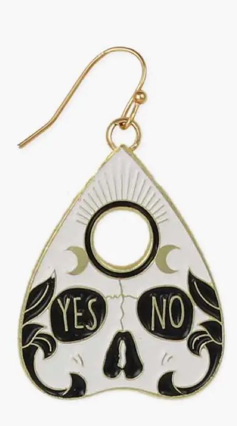 Tell My Fortune Black White Planchet Earrings