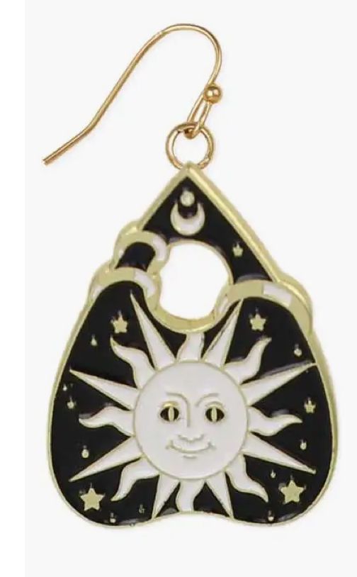Sun Black and White Planchet Earrings