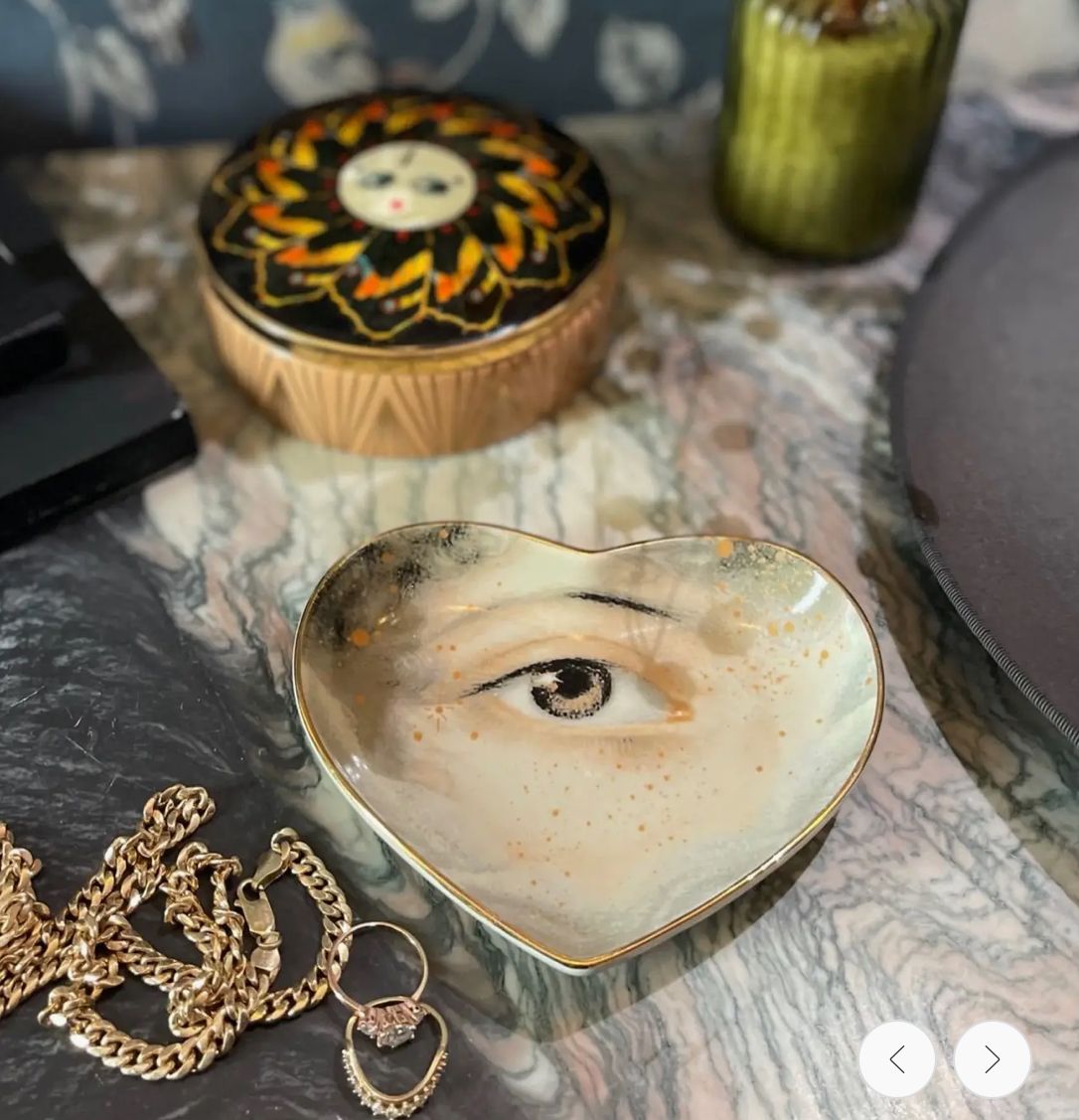 Stardust Eye Ceramic Heart  Dish 