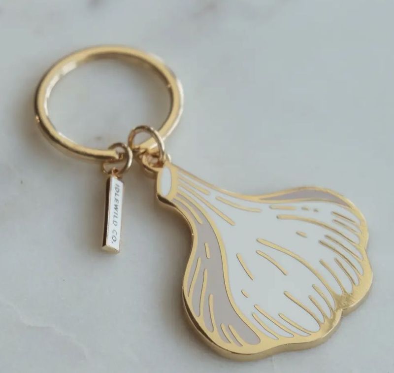 Garlic Enamel Keychain