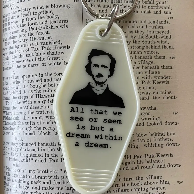 Edgar Allen Poe All That We See Motel Key Fob