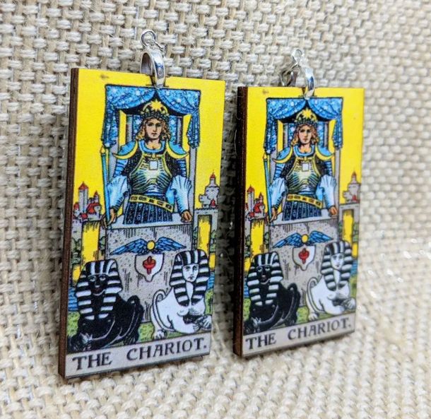 Chariot Tarot Card Earrings