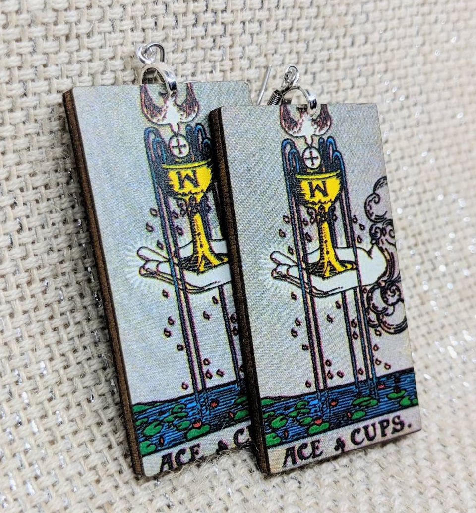Ace Of Cups Tarot Card Earrings