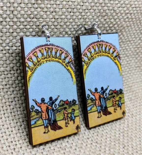 Ten Of Cups Tarot Card Earrings