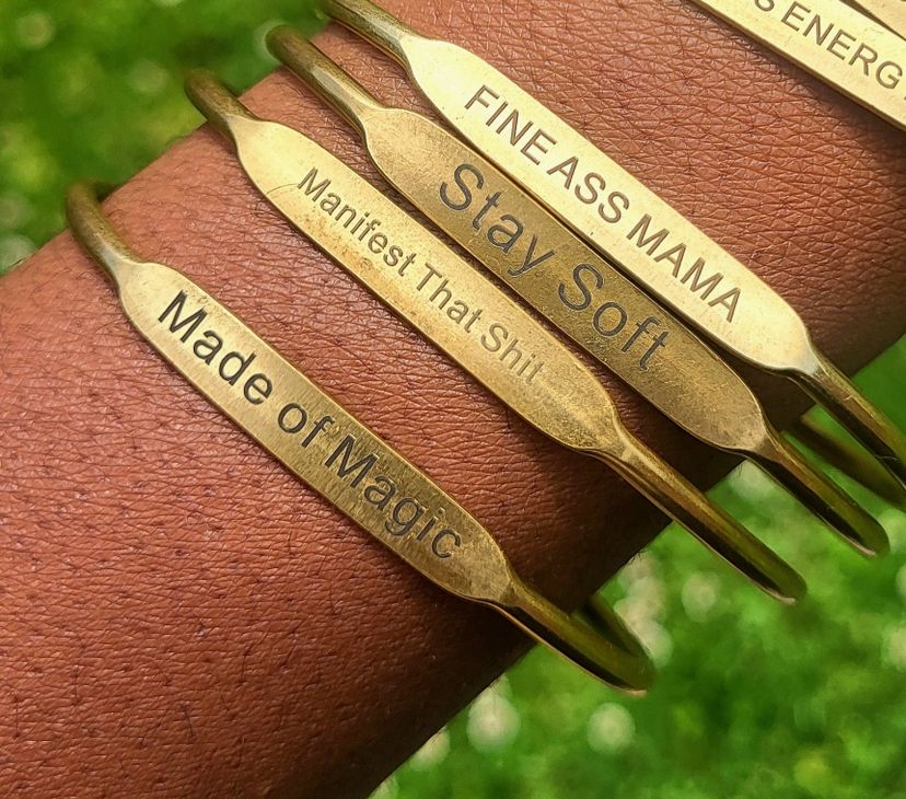 Manifest That Shit Brass Bracelet 