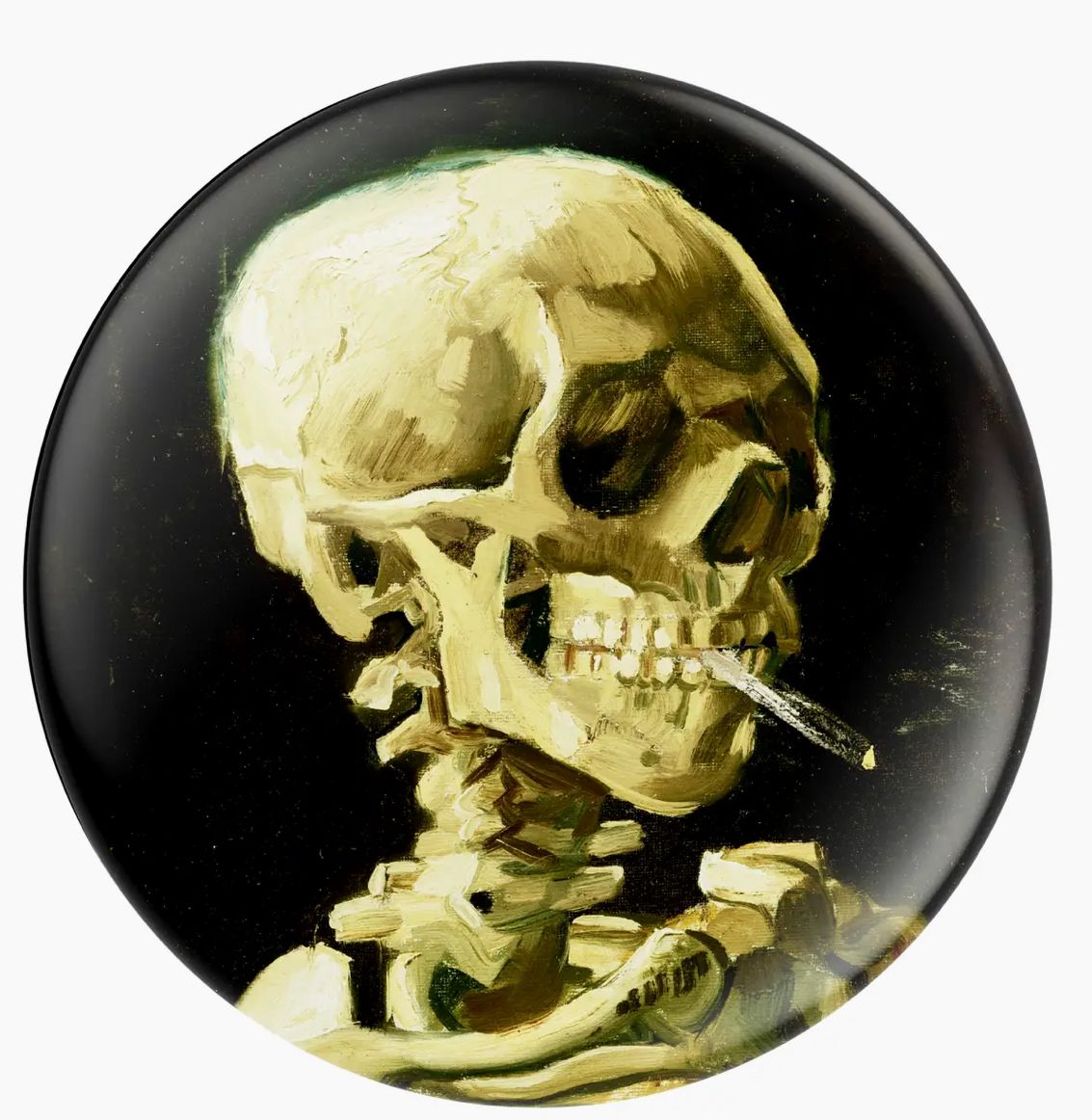 Van Gogh Skull Button SM